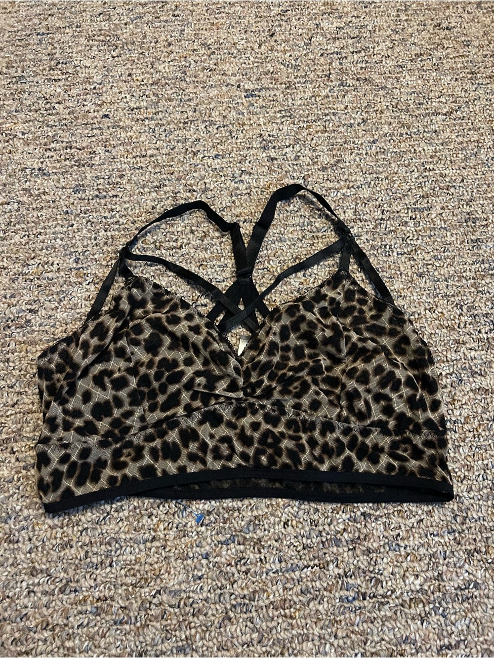 torrid Leopard Print Strappy Bralette - Black & Tan
